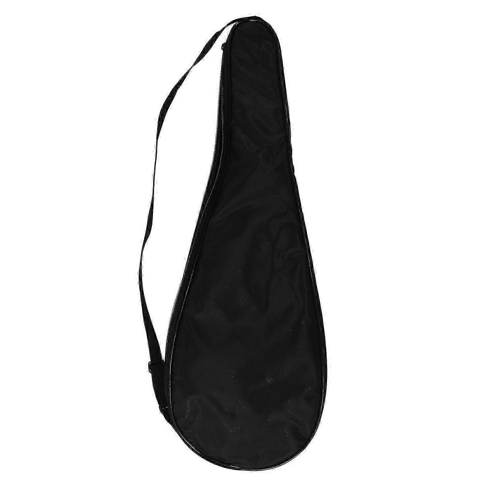 Black Squash Racquet Cover Bag with Adjustable Shoulder Strap and Lightweight Padding
