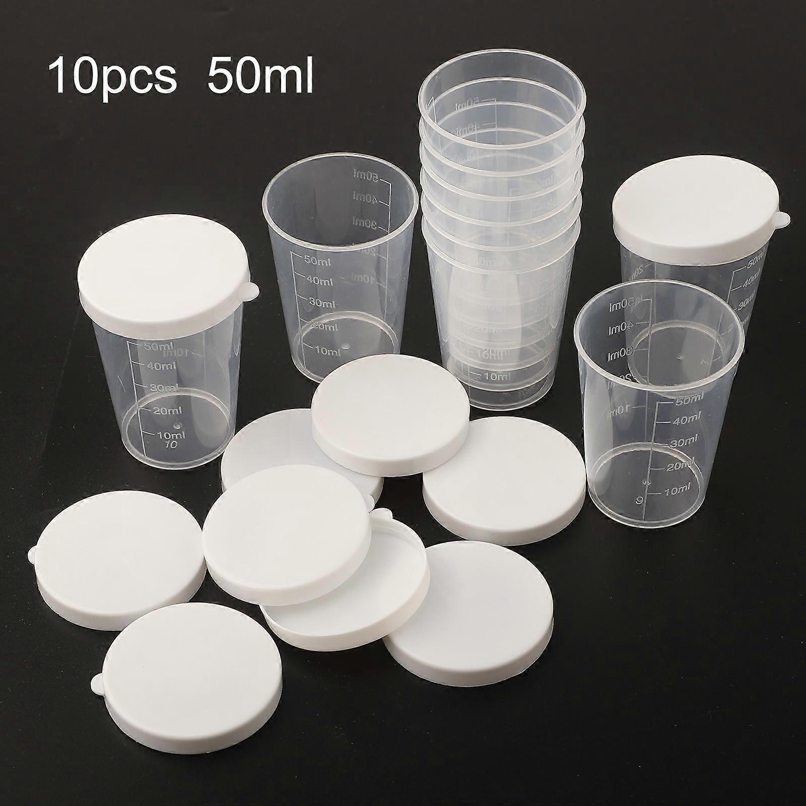 Measuring Cups Cup With White Lids Cap 50ml Container