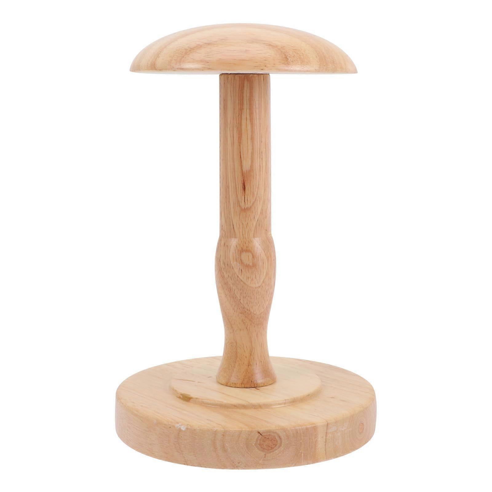 Wooden Tabletop Hat Display Stand with Solid Wood Rack for Fedora and Cap Shape Preservation