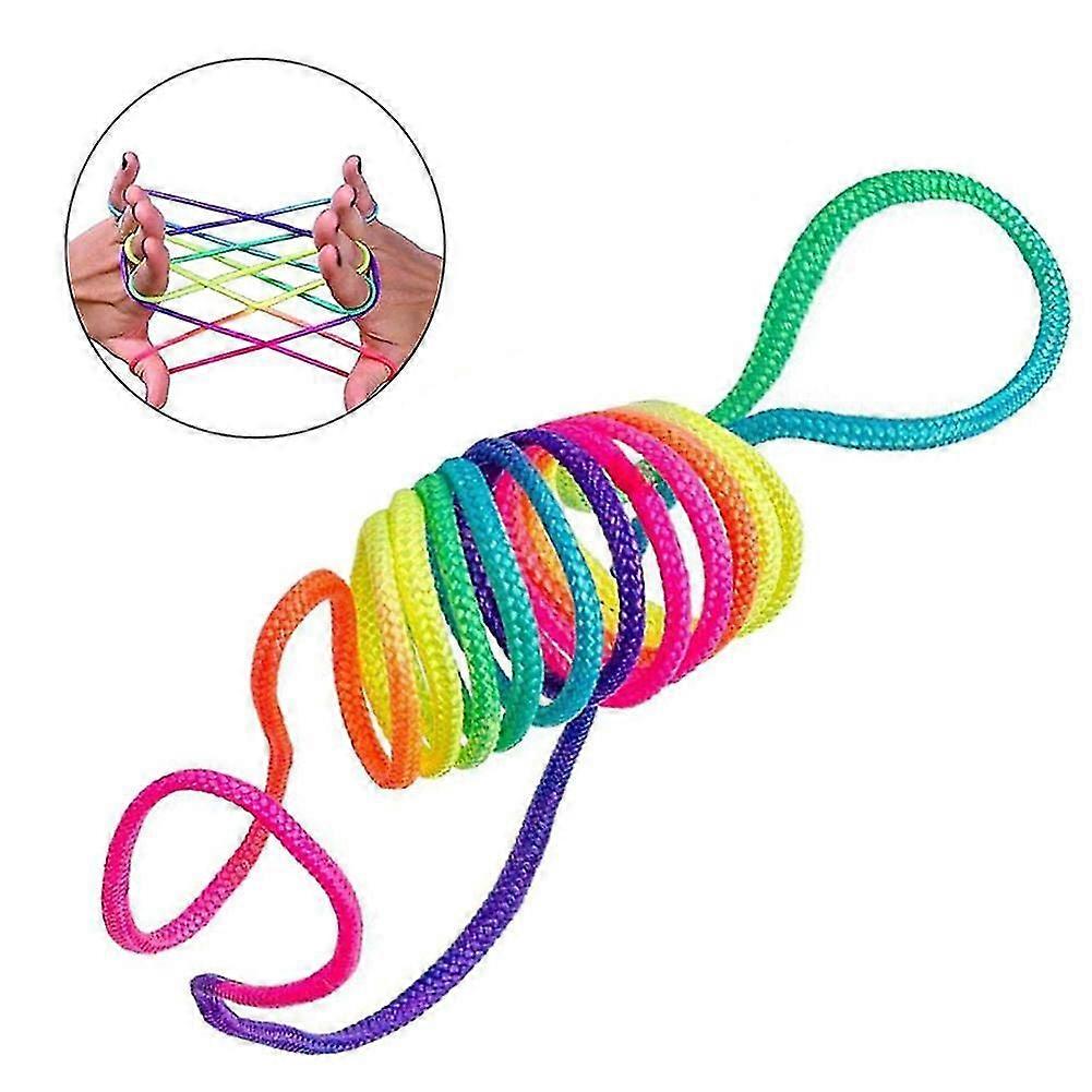 Kids Rainbow Colour Fumble Finger Thread Rope String Game Developmental Toy