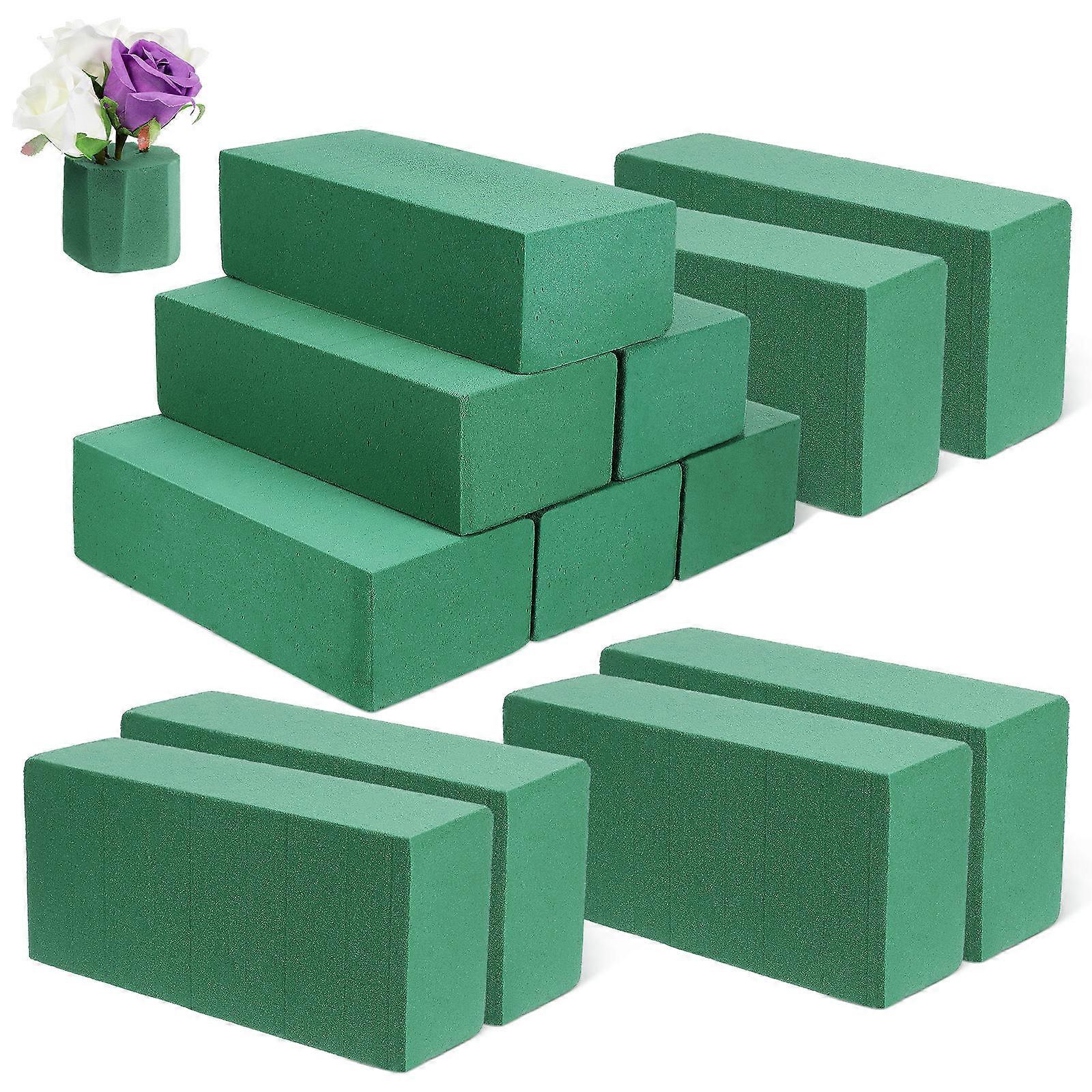 Green Floral Foam Blocks for Flower Use with 12Pcs Flower Mud Bricks