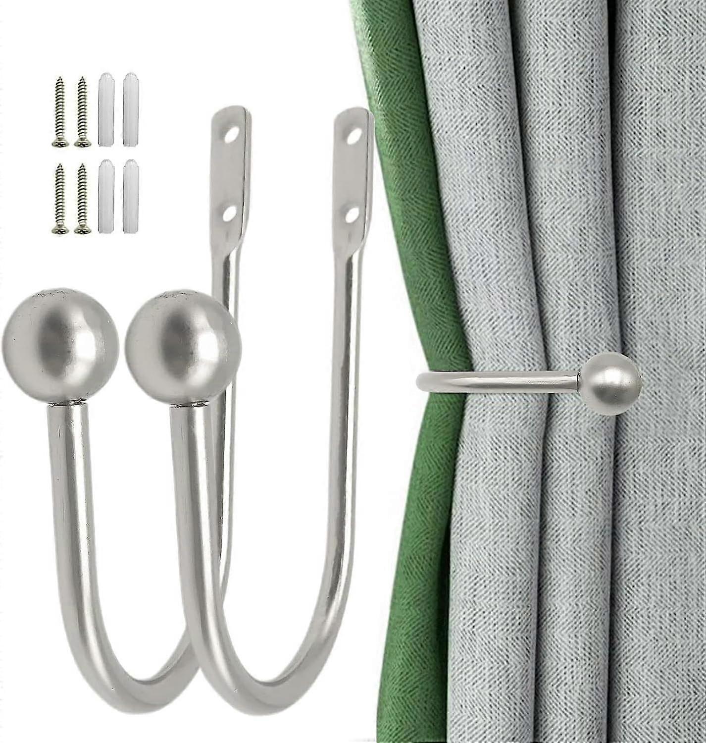 Curtain Holdbacks| 2pcs Curtains Holder Wall Mounted Drapery Tiebacks Retro Window Hook