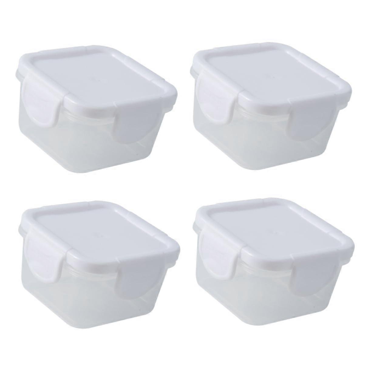 4Pcs Food Storage Containers with Lids Stackable Plastic Kitchen Storage Boxes for Fridge