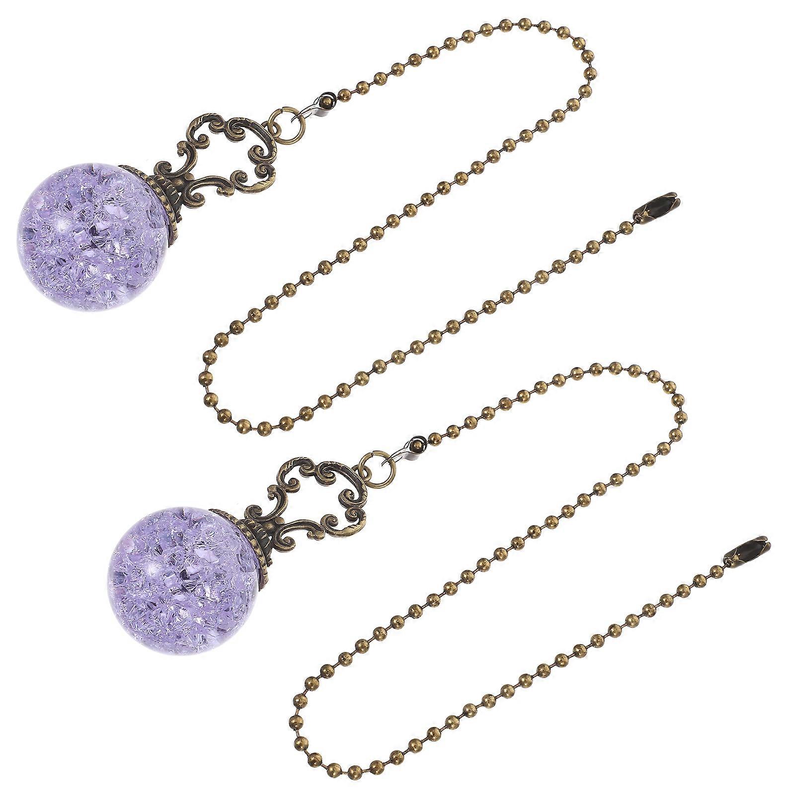 Decorative Purple Ceiling Fan Pull Chain for Light Pull 2Pcs Pendant