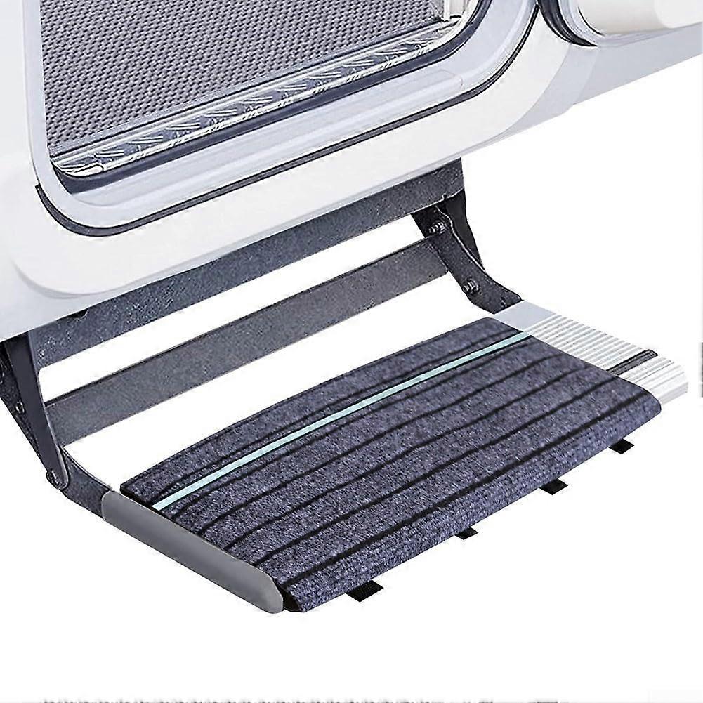 Silver Adjustable RV Step Mat with AntiSlip Safety and Easy Clean Surface for Protection
