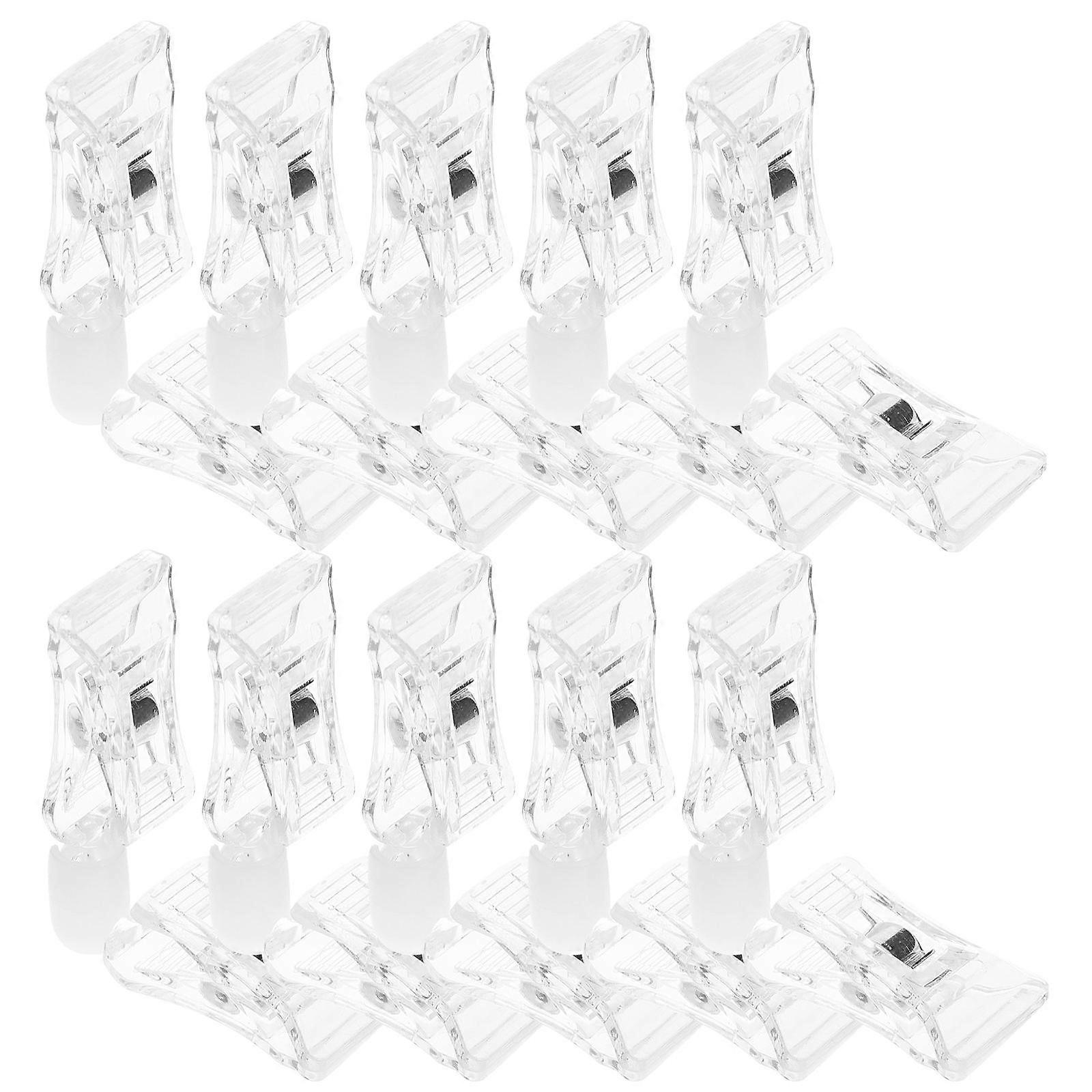 Double Sided Plastic Clip for Banner Display 10Pcs White Pack