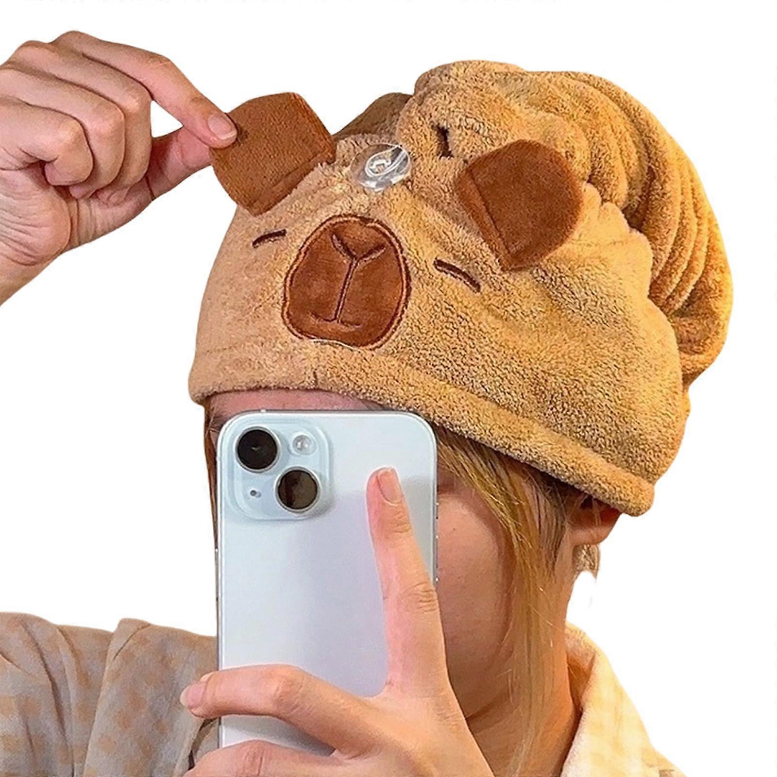 Hair Drying Cap with Fast Water Absorption, Adjustable Fit, Super Absorbent Microfiber Towel Wrap