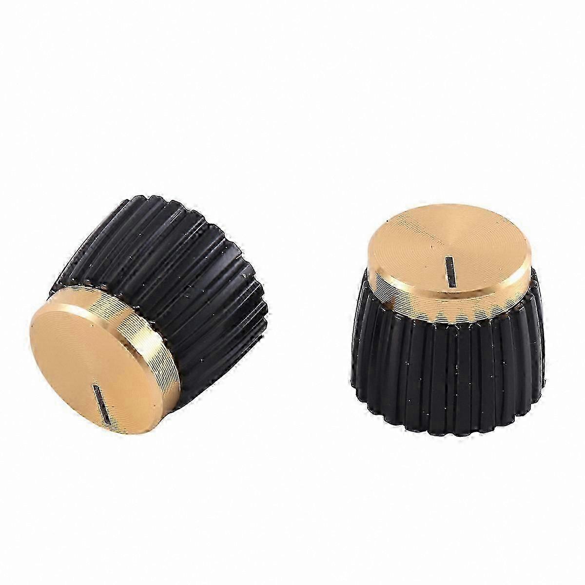 10Pcs Black & Gold Push-On Guitar AMP Knobs for Amplifiers