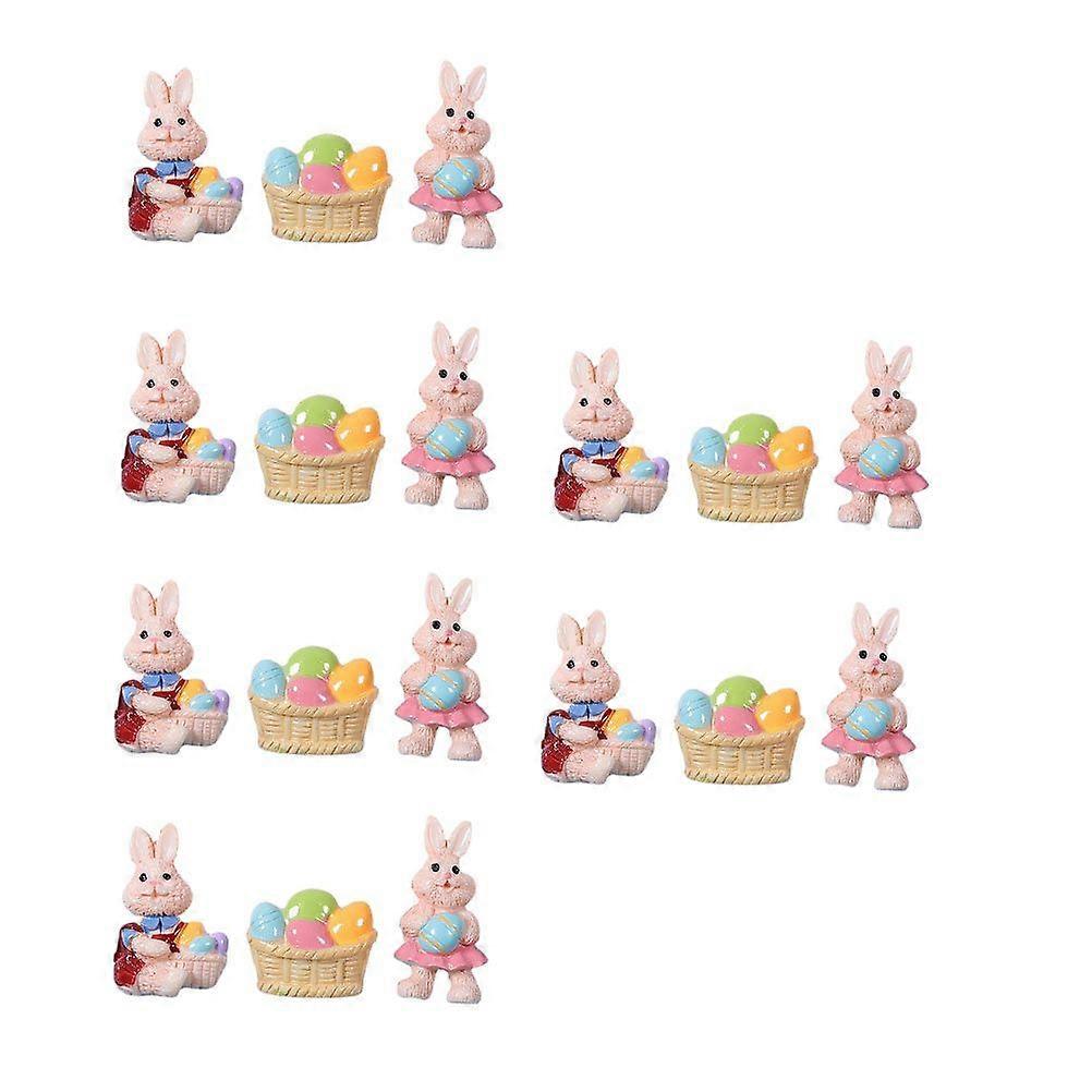 18Pcs Bunny Basket Eggs DIY Decor Unique Easter Ornament Adornment Accessory