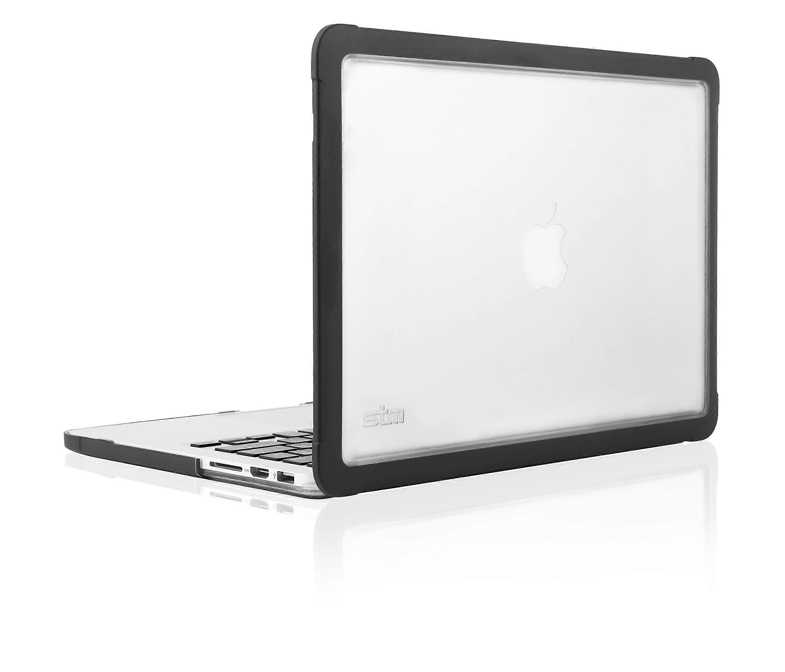 Rugged Case for MacBook Pro 15 Inch with Super Protective Bracket and Transparent Hard Shell Black