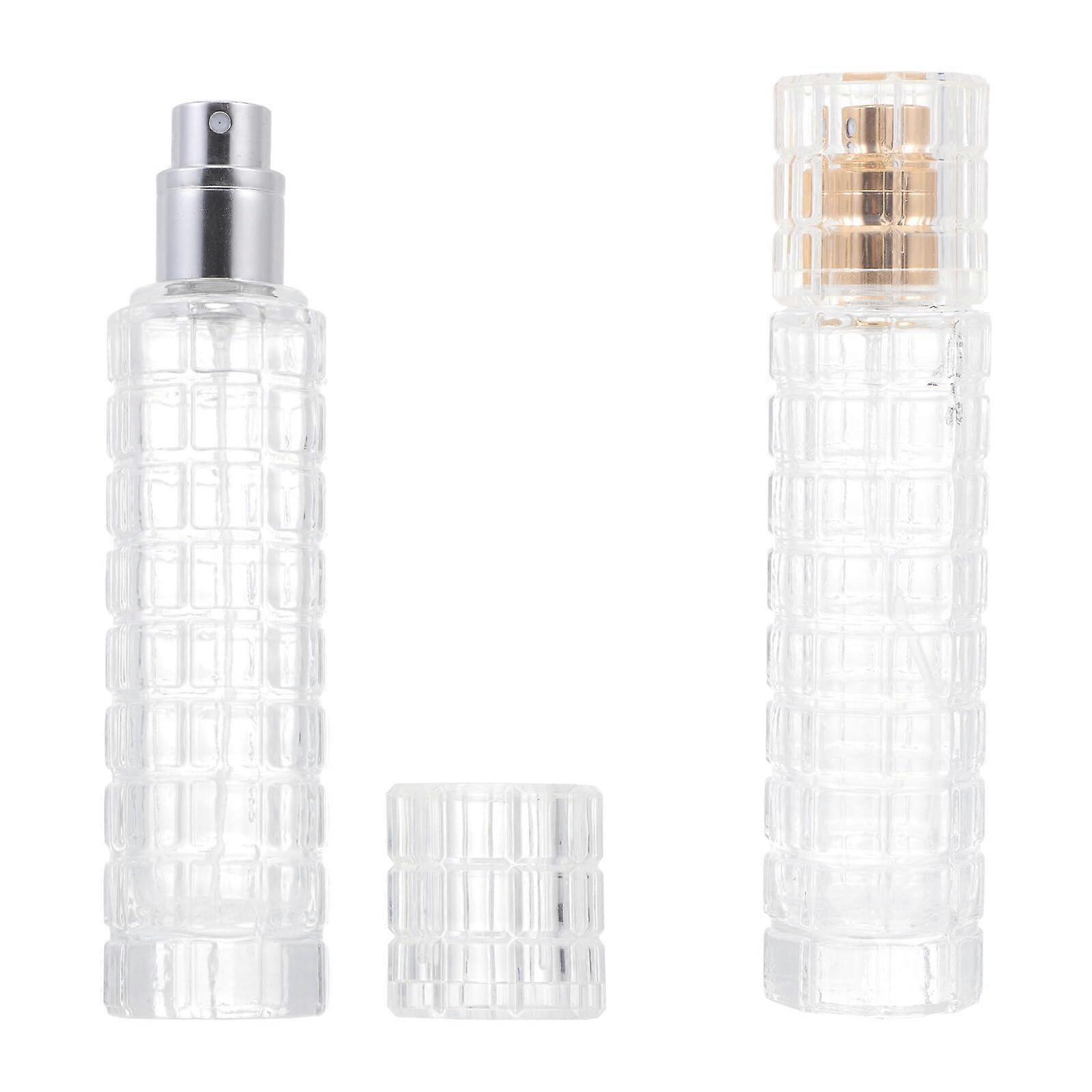2pcs Transparent Glass Travel Perfume Spray Bottles Refillable Atomizer for Easy Liquid Refill