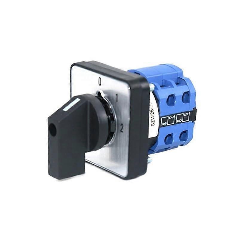 20A 2 Phase Cam Switch 660V 3 Position Rotary Changeover for 48x48mm Panel with 8 Terminals