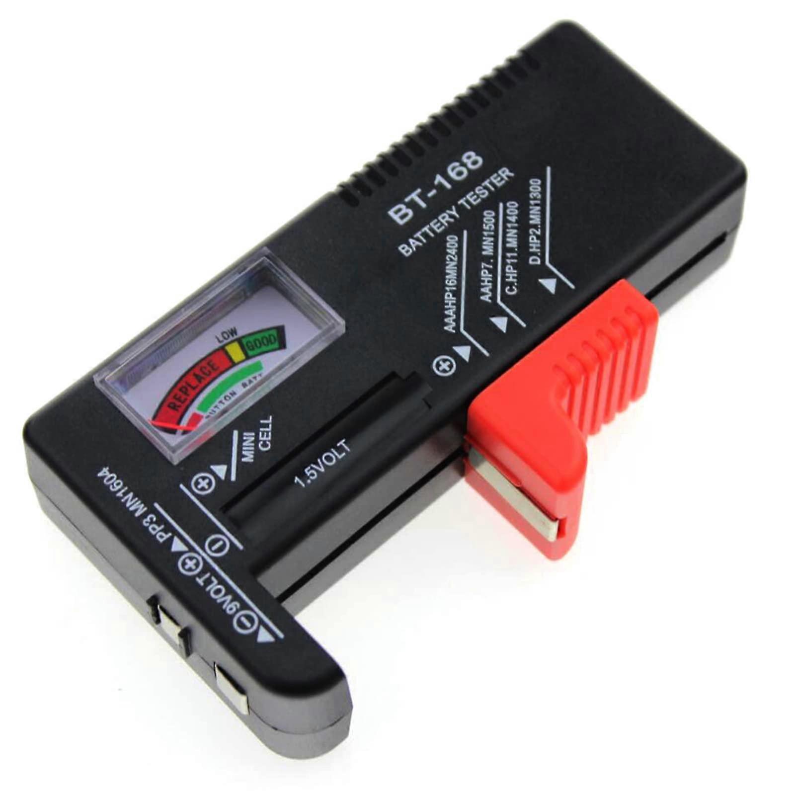 Universal Battery Tester for AA AAA 9V Batteries, Instant Battery Status, No Power Required