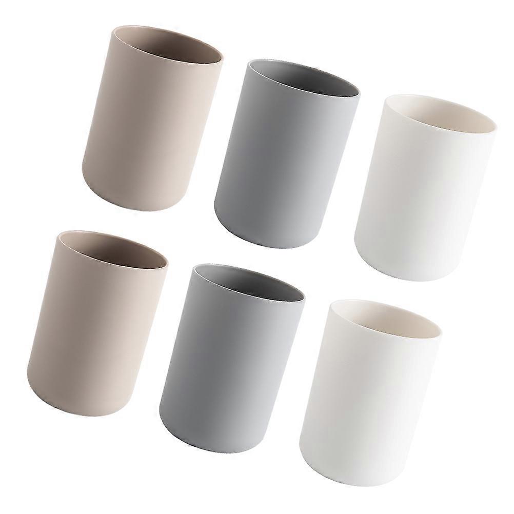 Tooth Cup Solid Color for Bathroom 6Pcs Simple Couples Tooth Brushing Cups
