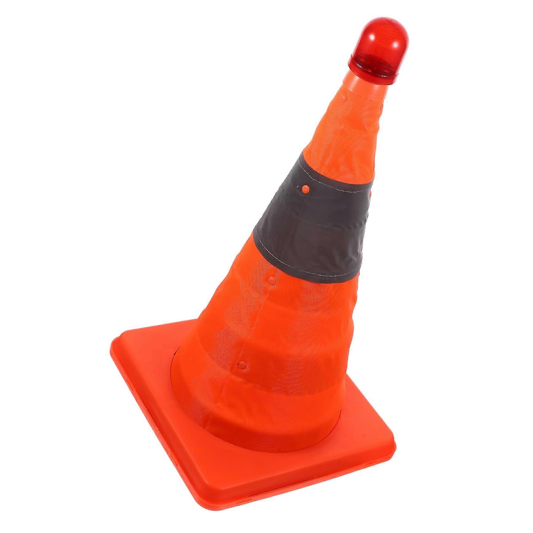 LED Collapsible Traffic Cone with Brightness Light Reflective Safety and Stable Rubber Base