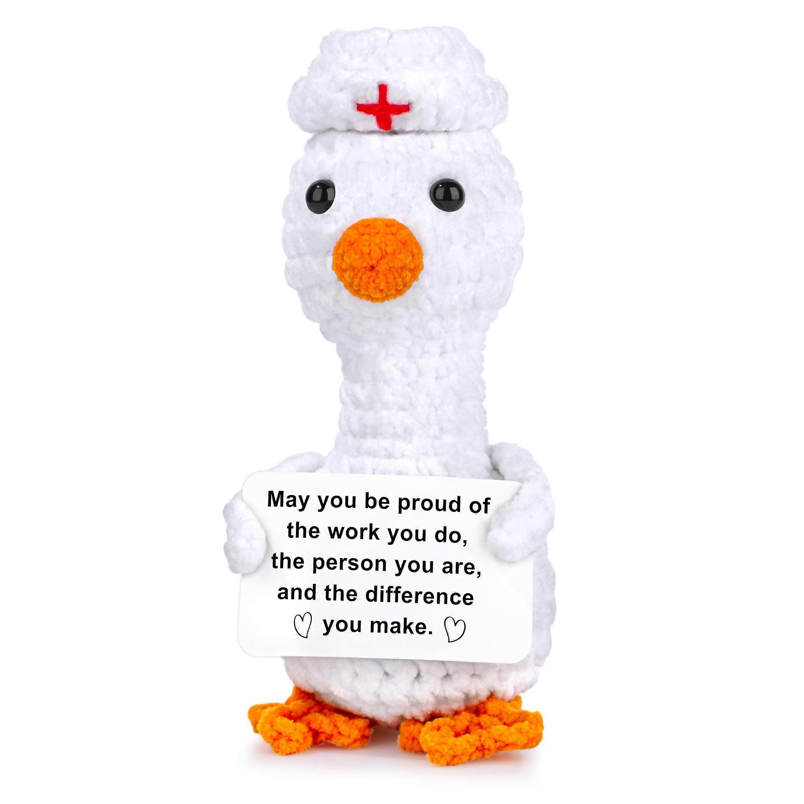 Handmade Crochet Goose Doll  Cute Nurse Appreciation Gift for Nurse Week and Thank You Occasion