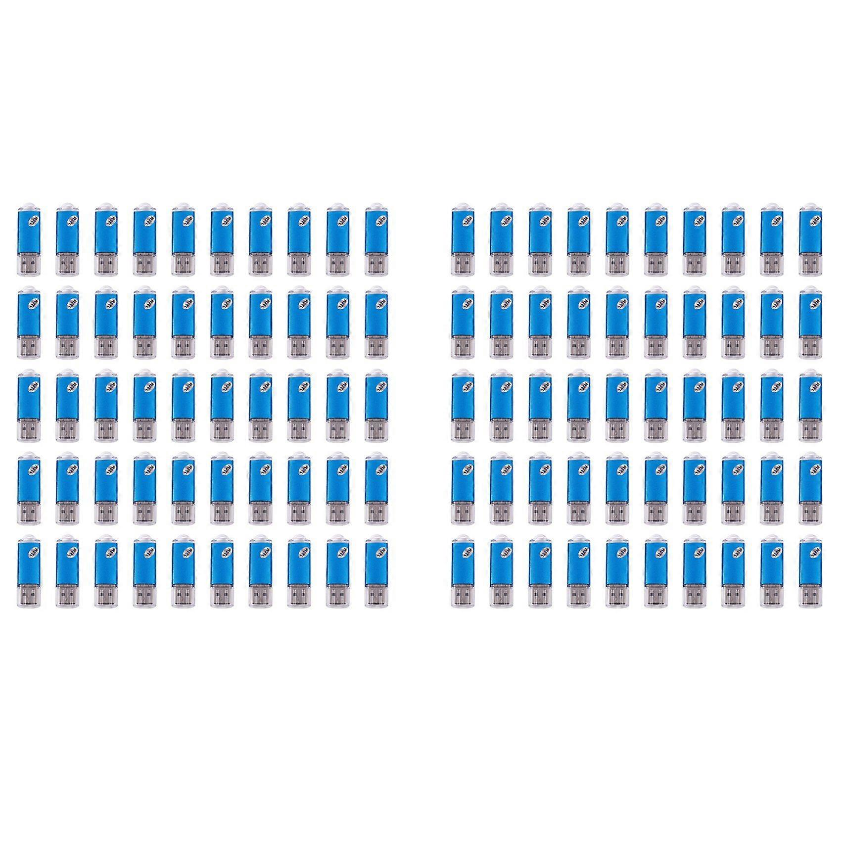 100 Pcs USB Memory 2.0 Memory Stick Flash Drive 128MB Gift Blue