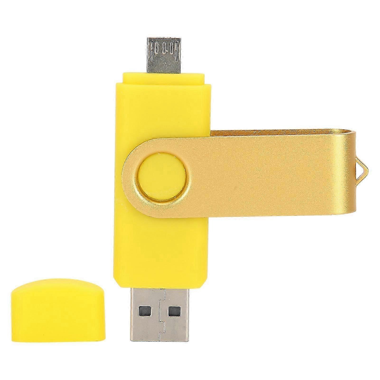 USB Flash Drive OTG U Disk Memory Stick Pen Micro USB Data Storage Yellow CW10040