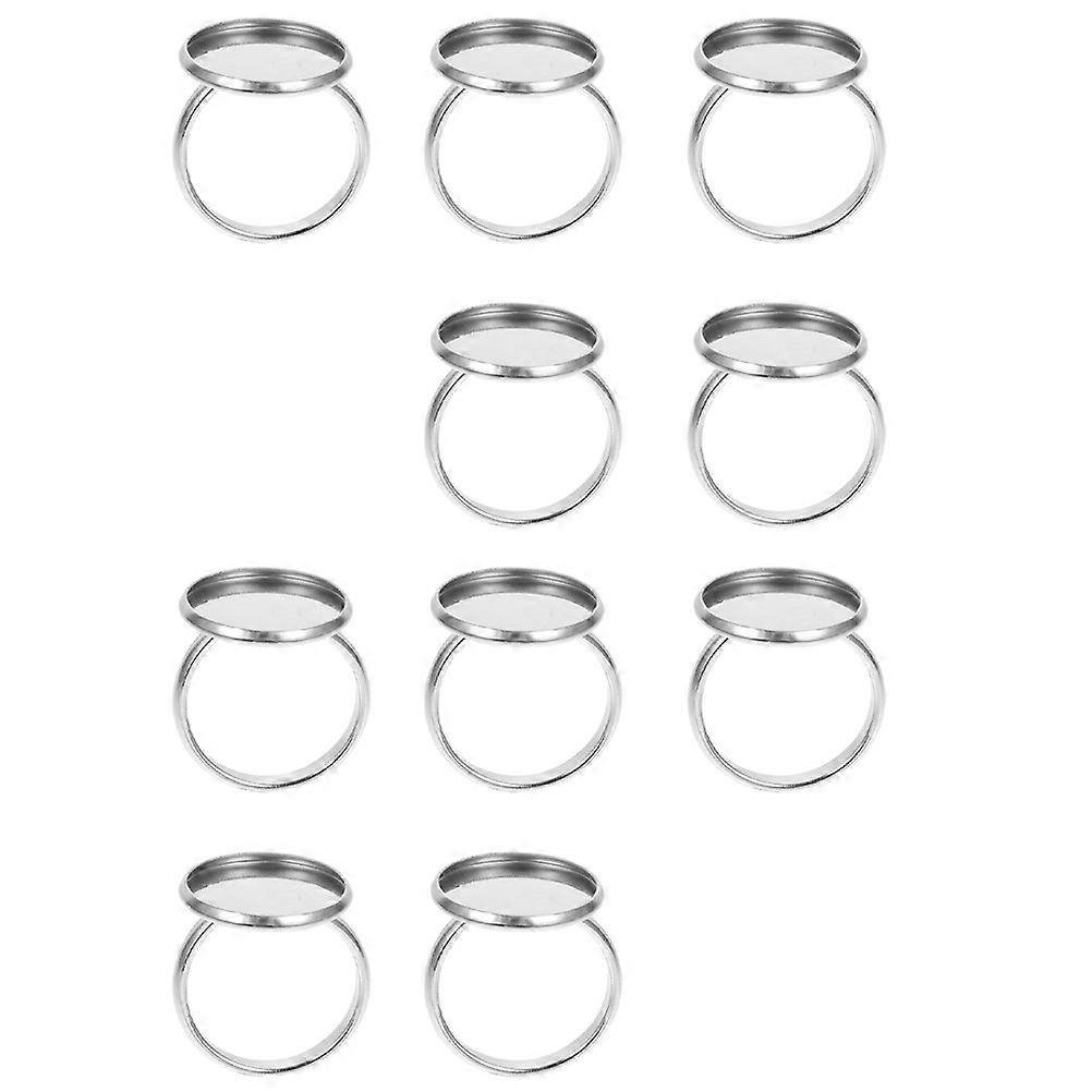 Stainless Steel Ring Base Adjustable Ring Holder for DIY Use 10Pcs