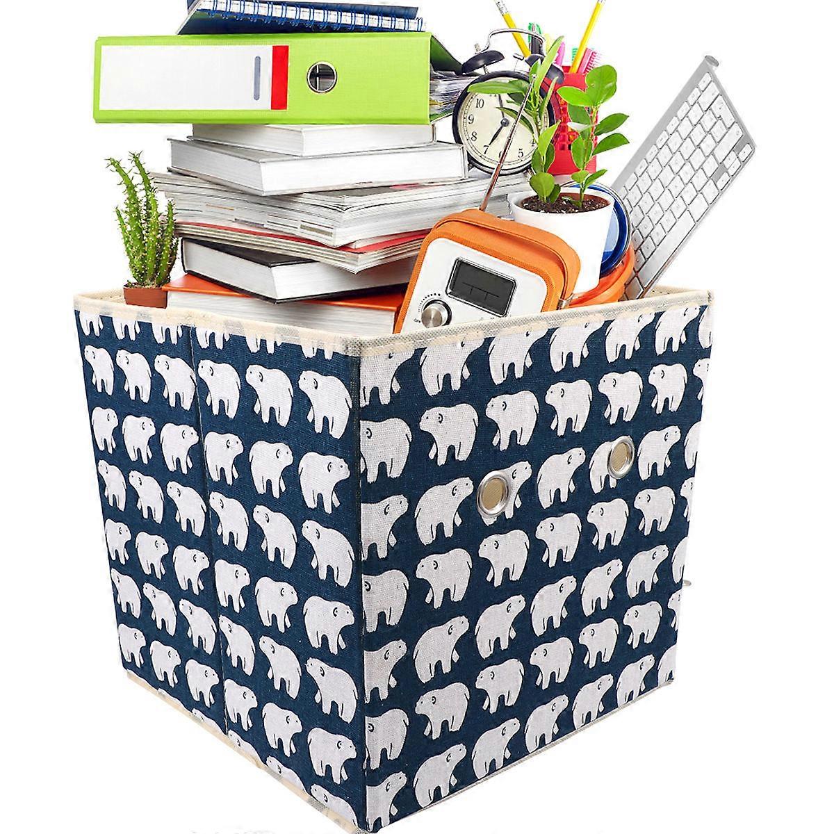 Desktop Storage Container Polar Bear Pattern for Multi-Purpose Storage 3Pcs