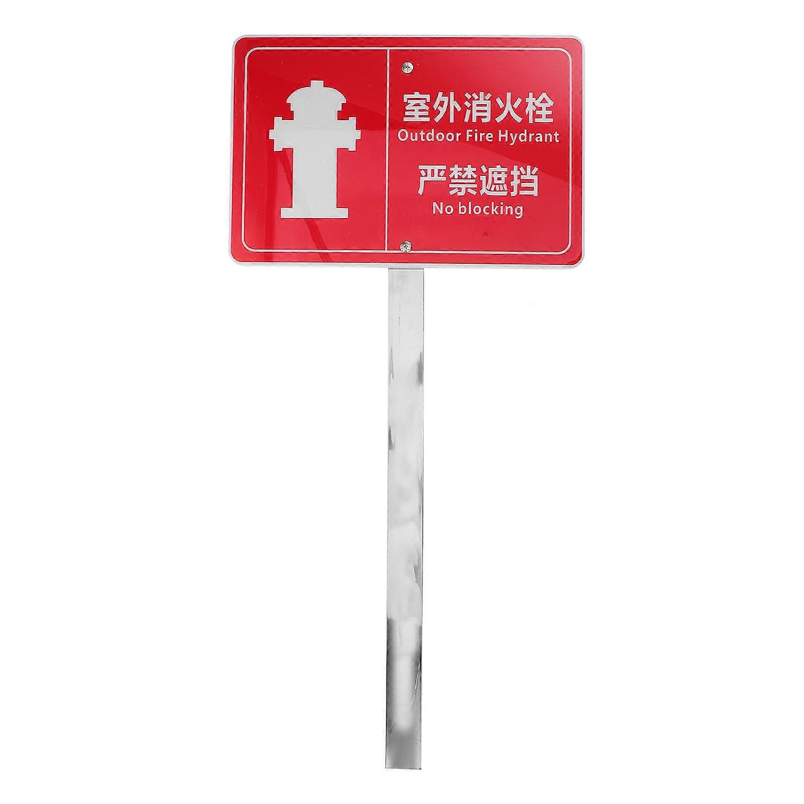 Fire Hydrant Sign Outdoor for Emergency Use Red Durable Safety Label