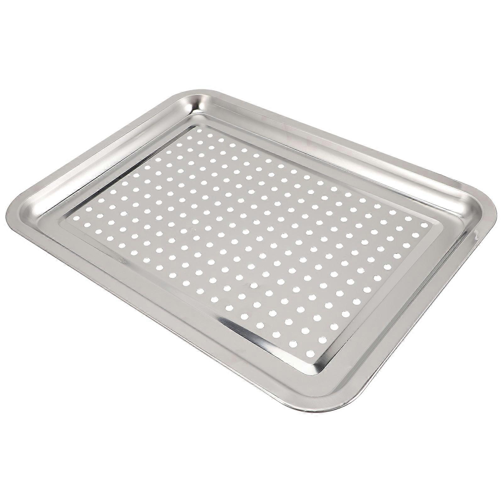 Silver Stainless Steel Draining Tray for Dumpling Storage Barbecue Pan