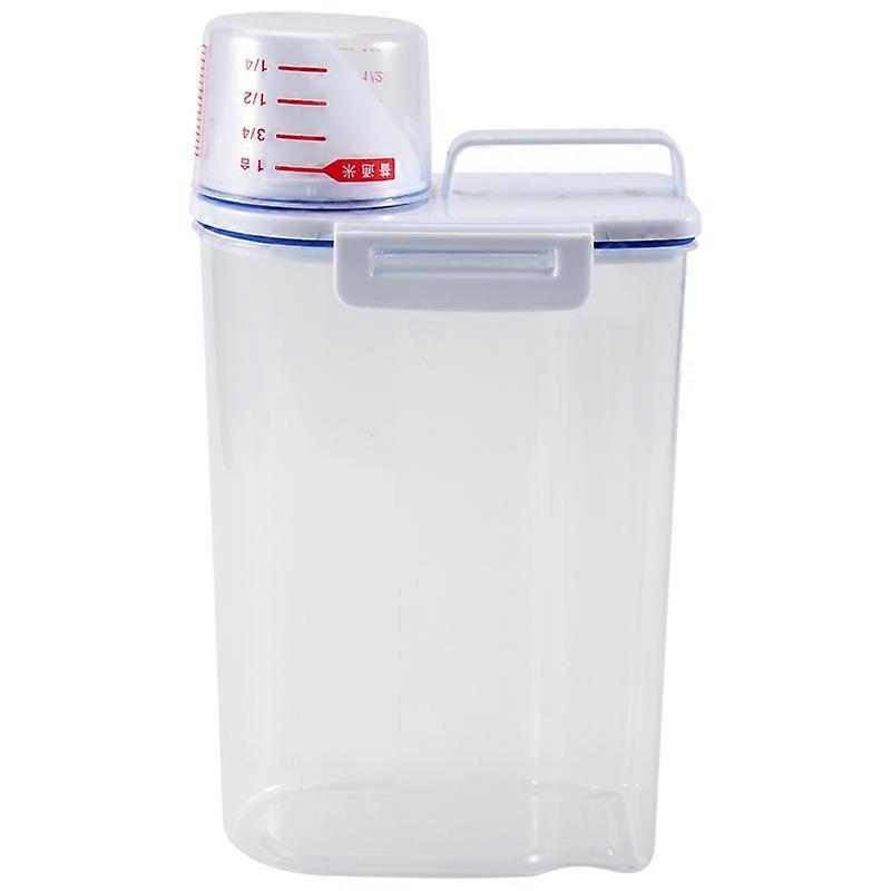 Rice Cereal Container- Food Rice Container Plastic with Measuring Cup