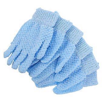3 Pairs Exfoliating Gloves for Dead Skin Removal, DoubleSided Nylon Body Scrubber Mitts