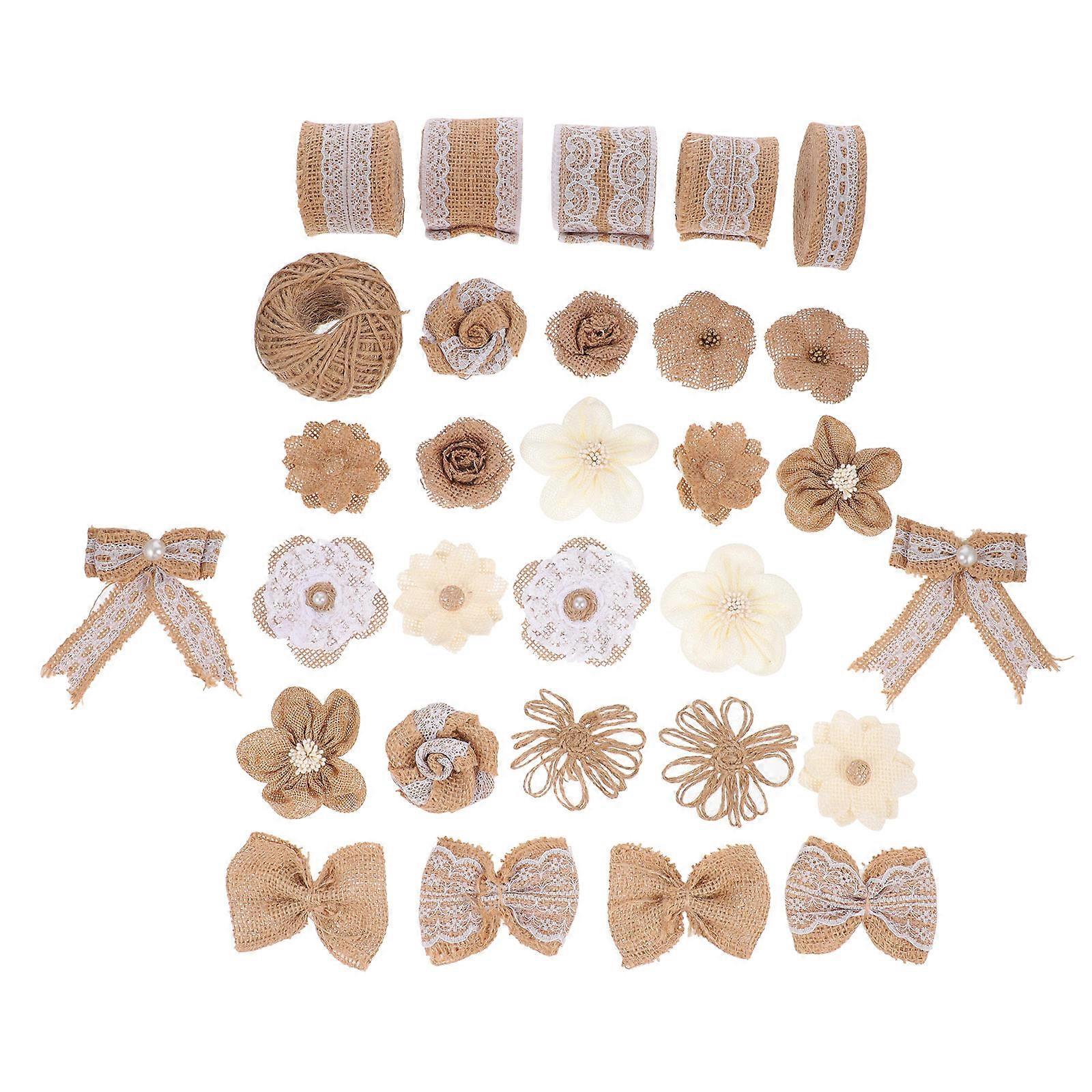 Creative Linen Bow Accessory for Wedding Party Decoration 30Pcs Pack