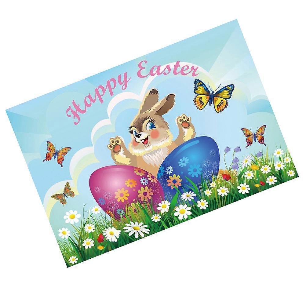Easter Photography Backdrop Cartoon Easter Bunny with Eggs for 2Pcs