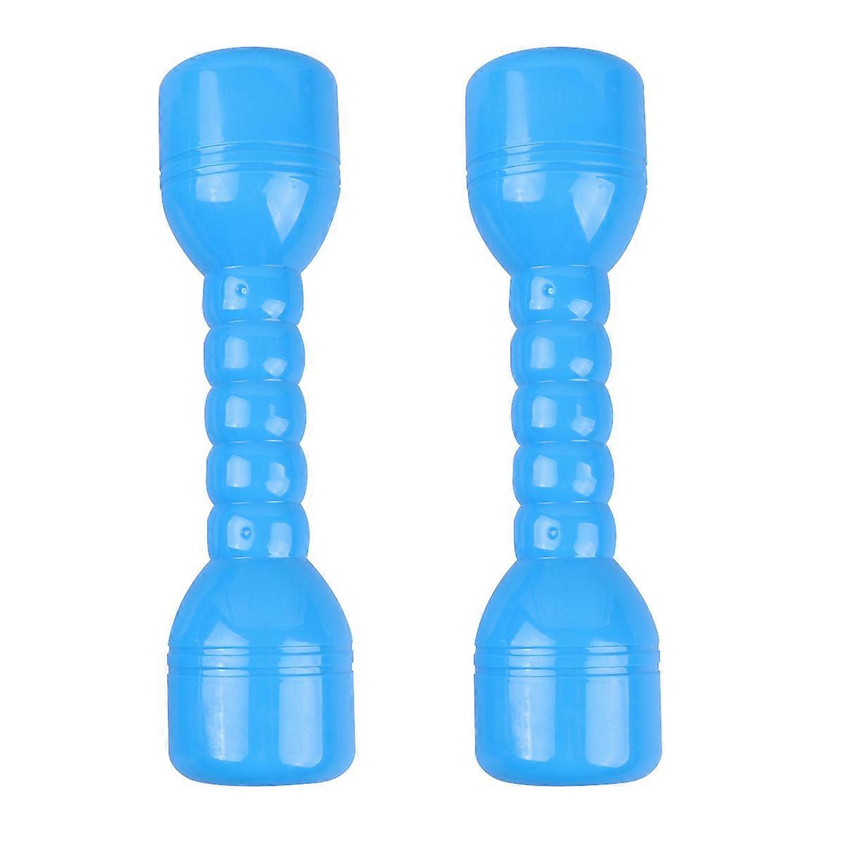 Barbells for Kindergarten Plastic Dumbbells for Exercising 1Pair Blue