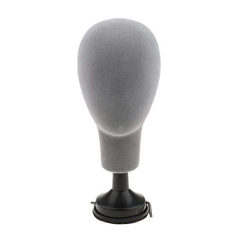 Flocking Foam Mannequin Head Model Wigs Glasses Display Holder Gray