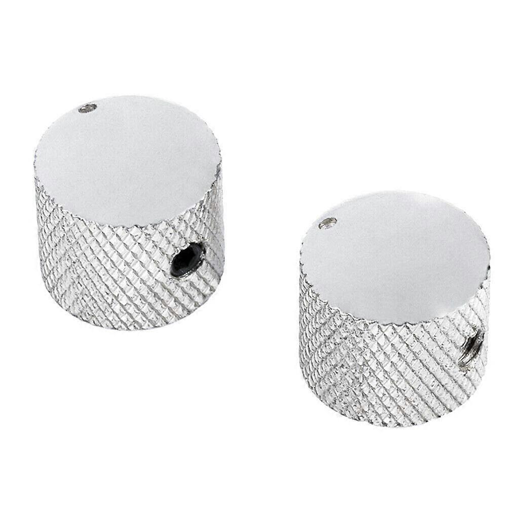 Silver Dome Guitar Control Knobs for Electric Guitar and Bass, Easy Volume Control, 2pcs