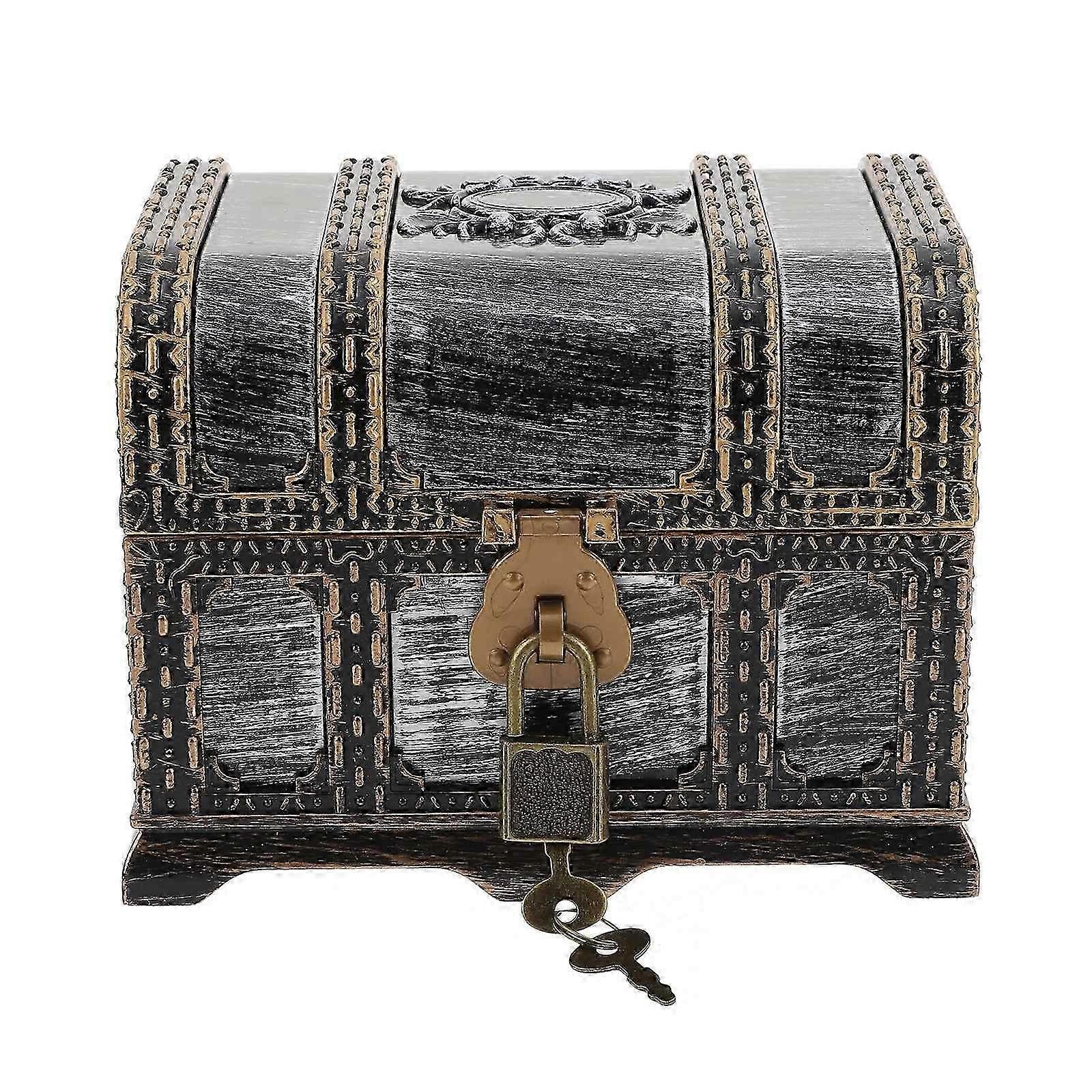 Charming Decorative Treasure Chest Multi function Pirate Box with Vintage Style