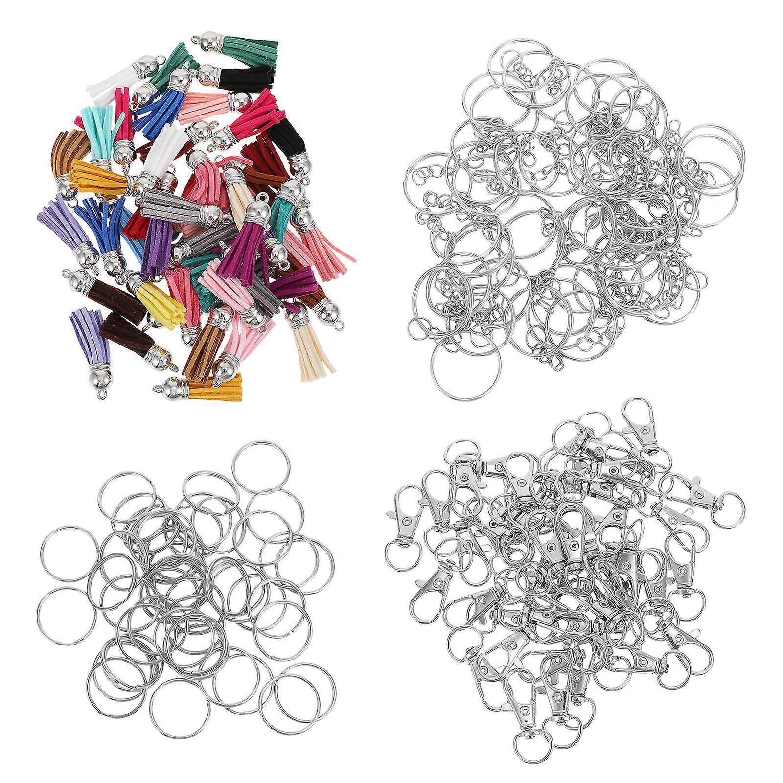 Keychain Making Accessory DIY Keychain Materials Kit for Decor 1Set