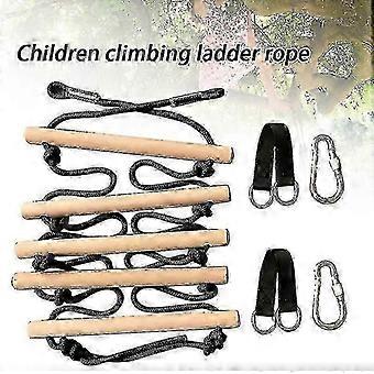 Wooden Rope Ladder with 2 Hooks - 5 Rungs, Length, Perfect for Kids Climbing Obstacle and Swing Play