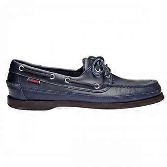 Sebago Mens Schooner Waxed Leather Boat Shoes