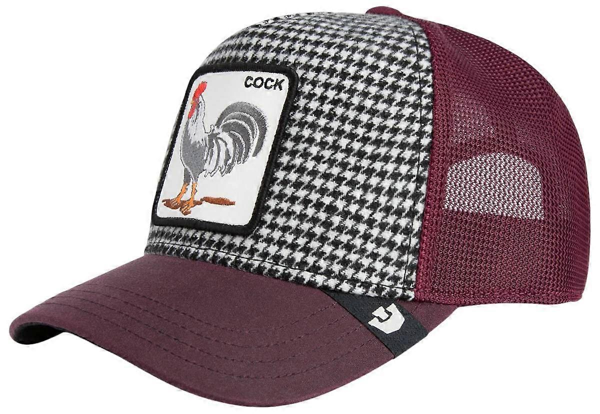 Goorin Bros Dapper Rooster Houndstooth Trucker Hat - Burgundy