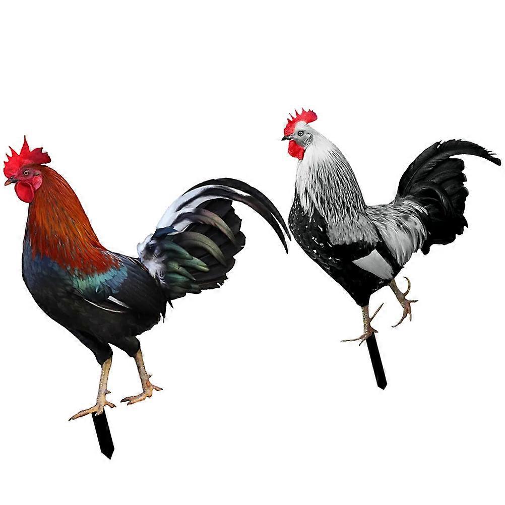 Garden Accessory Stake for Yard Using 4Pcs Acrylic Poultry Decor