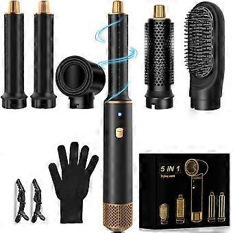 5-in-1 Detachable Hot Air Brush Set, Multifunctional Ionic Hair Dryer Styling Kit with Full CE, UKCA & FCC Certifications for Household Salon Use