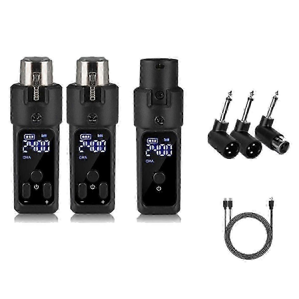 2.4G XLR Adapter System Wireless Mic Transmitter Receiver for Dynamic Microphone
