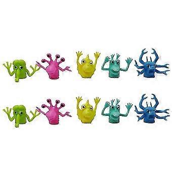 10st Creature Finger Rollspel Finger Puppet Skrämmande Alien Toy (Random Style)