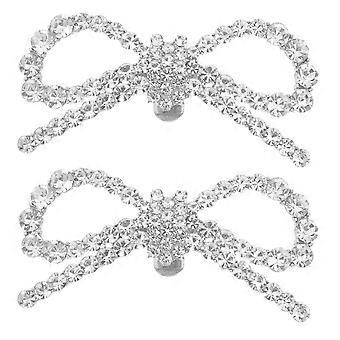 1 paire de clips à chaussures amovibles en forme de nœud papillon pour chaussures de mariée, accessoires de chaussures en cristal et strass, boucles décoratives à faire soi-même pour talons hauts