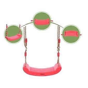 PIMPIMSKY Kids Swing Seat - Adjustable Ropes - Indoor Outdoor Hanging Plastic Swing - Red