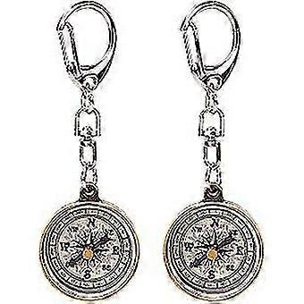 2pcs Pocket Compass Outdoor Compass Keychain