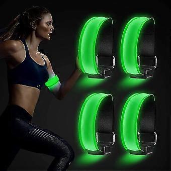 Braçadeiras conduzidas, 4pcs led braçadeiras reflexivas luzes de braçadeira luminosa com luzes impermeáveis com crianças