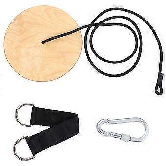 Children's Wooden Disc Swing for Outdoor Play with High-Strength Load-Bearing