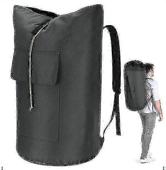 Laundry Bag Extra Large 115l Black Laundry Backpack With Padded Shoulder Strap