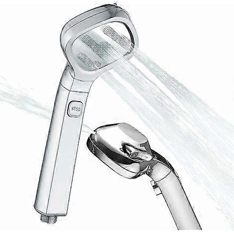 Handheld Shower Head, 4-Spray Multi-Function High Pressure Shower Head, Chrome