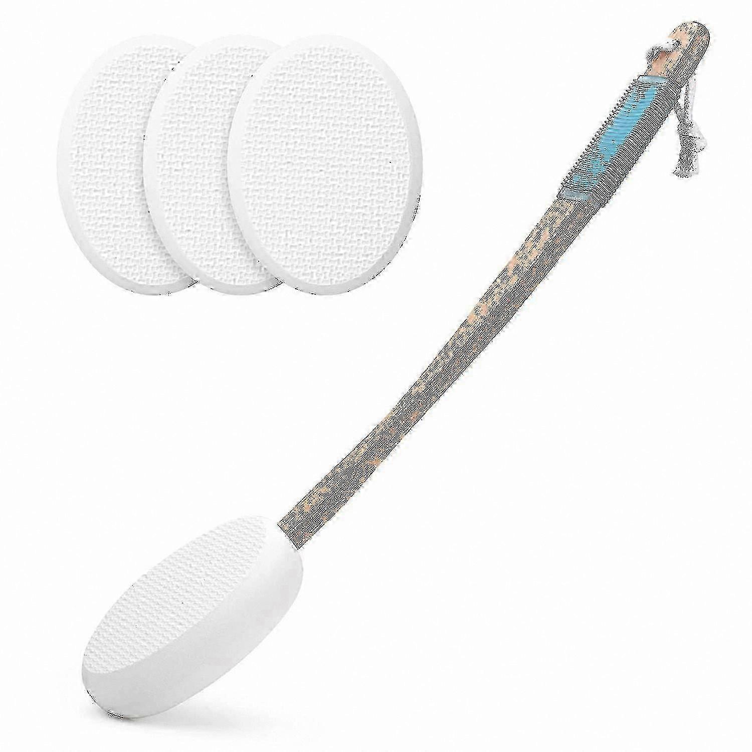 Back Lotion Applicator with 17-Inch Handle, Includes 4 Replaceable Pads for Easy Moisturizing